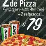 Promoción Sbarro El Buen Fin 2015: 2 rebanadas de pizza + 2 refrescos por $79 pesos