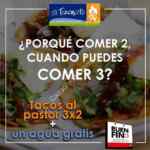 Promoción Tizoncito El Buen Fin 2015: 3X2 en tacos al pastor y agua GRATIS