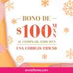 Cupón Envíaflores con $100 de descuento para compras navideñas