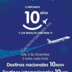 Promoción Interjet 10 Aniversario: vuelos nacionales a $10 pesos e internacionales a $10 dólares