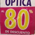 80% de descuento en toda la óptica en Suburbia Parroquia