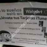 En Walmart 15% de descuento en tarjetas iTunes comprando 2