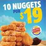 En Burger King 10 Nuggets por $19 pesos hasta el 31 de marzo