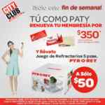 En City Club juego de 5 refractarios a sólo $50 si renuevas tu membresía
