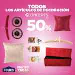 50% de descuento en artículos de decoración Concepts y 2x1 1/2 en impermeabilizantes en Lowes