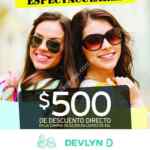 En Devlyn $500 de descuento directo en la compra de $2,200 o más en lentes de sol
