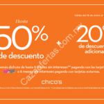 Rebajas en tiendas Chico's: Hasta 50% de descuento + 20% adicional y meses sin intereses