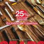 En Sears 25% de descuento todos los cubiertos de Hogar
