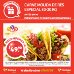 Soriana Recompensa del día 17 de febrero: carne molida 80-20 a $49.90 el kilo