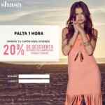 En Shasa cupón de 20% de descuento en toda la tienda y tienda en línea