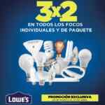 3x2 en todos los focos en Lowe's