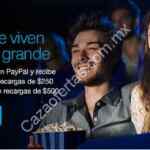 Promoción Cinépolis Paypal: 300 y 600 en Cinecash en recargas de $250 y $500