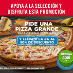 En Dominos 2ª pizza con 50% de descuento para el partido México-Canadá
