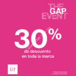 En GAP 30% de descuento en toda la marca