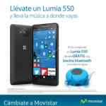 Promoción Movistar Lumia: bocina bluetooth de regalo en la compra de un Lumia 550