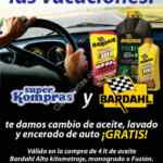 En Super Kompras cambio de aceite, lavado y encerado de auto GRATIS en la compra de productos para auto hoy 19 de febrero