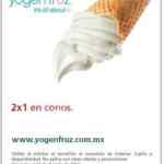 2x1 en conos en Yogen Fruz al pagar con Guardadito
