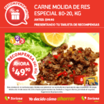 Soriana Recompensa del día 16 de marzo: carne molida 80-20 a $49.90 el kilo