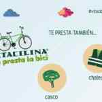 Préstamo de bicicletas, casco y chaleco en la glorieta de la Palma cortesía de Vitacilina