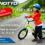 Promo Día del Niño Benotto: 10% de descuento en bicicletas y triciclos