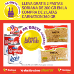 Paquete Ahorres Soriana 4 de abril: Pastas gratis en la compra de leche Carnation y más