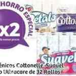 En Soriana 3x2 en papel de baño Cottonelle, Pétalo y Suavel de 32 rollos