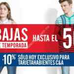 Rebajas de media temporada C&A: Hasta 50% de descuento + 10% adicional para tarjetahabientes