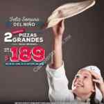 Semana del niño en Dominos Pizza: 2 pizzas grandes de 1 ingrediente por $189 pesos