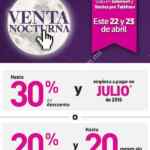 Venta Nocturna Liverpool online abril 22 y 23 de 2016: 30% de descuento directo ó 20% de descuento y 20 MSI