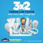 3x2 en todo los focos en Lowes