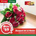 En Soriana bouquet de 12 rosas a $69 y de 6 rosas a $49 con tarjeta de recompensas sólo el 10 de mayo