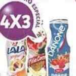 En Soriana 4x3 en yoghurts bebibles Danone, Lala y Yoplait