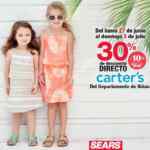 30% de descuento en el departamento de niñas Carters en Sears