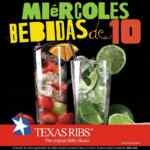 En Texas Ribs segunda bebida a $10 pesos los miércoles