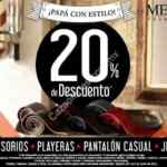 En Men's Fashion 20% de descuento en accesorios, playeras, pantalones y jeans