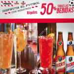 En TGI Fridays Nápoles 50% de descuento en cerveza Tecate durante los partidos de Copa América y Eurocopa