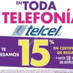 En Suburbia 15% en certificado de regalo en telefonía Telcel + hasta 18 msi