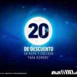 Venta Nocturna Martí 14 de junio: 20% de descuento en ropa y calzado para hombre hoy hasta la 1:00 AM