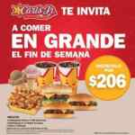 Paquete familiar Carl's Jr a $206 los fines de semana