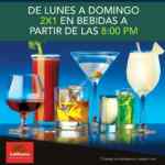 En Restaurantes California 2x1 en bebidas después de las 8 pm