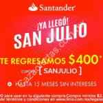 Cupón Linio Santander San Julio: $400 de cashback en compras de $2,500 y 15 MSI