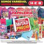 Promoción HEB regreso a clases: todo el departamento de papelería al 2x1 1/2. Incluye cuadernos, mochilas, estuches y más