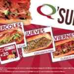 Promoción Quiznos sub del día: Sub a sólo $44 + $20 en combo