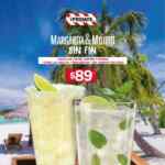 En TGI Fridays mojitos y margaritas ilimitadas por $89 los jueves, viernes y sábados (todas las sucursales)