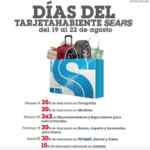 Días del Tarjetahabiente SEARS: Viernes 19- 35% en Fotografía y 30 % en Muebles, Sábado- 3x2 en Electrodomésticos y Ropa interior para toda la familia, etc.