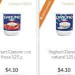 SUPERAMA: Yoghurt Danone fresa o natural 125g. 5 x $15 pesos