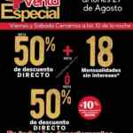 Gran Venta Especial Sears: Hasta 50% de descuento directo + 18 mensualidades sin intereses o hasta 50% de descuento directo y 10% adicional EN TODA LA TIENDA.