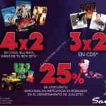 Sólo hoy en Sanborns: 4x2 en DVDS, Blu-Rays, Series de TV, Box Sets. 3x2 en CDS, y 25% adicional a lo ya rebajado en Juguetes