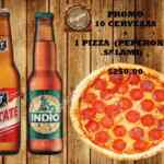 CUGINI PUEBLA CUBETA DE 10 CERVEZAS MAS 1 PIZZA A $250