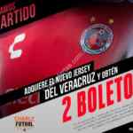 2 boletos gratis para el Veracruz vs América si compras el jersey de los Tiburones Rojos en Mistertennis